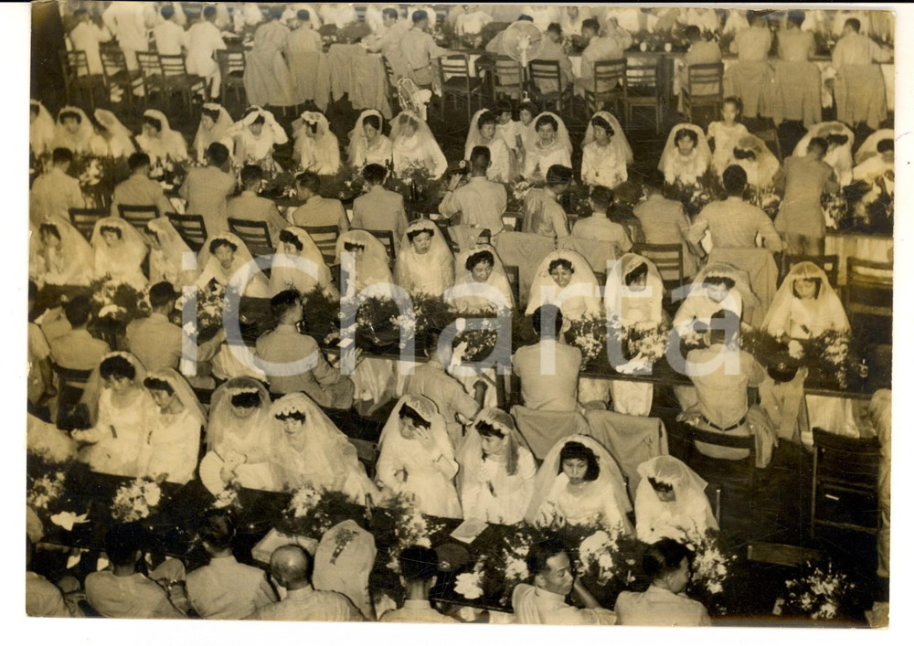 Fotografia d epoca originale 1963 TAIPEI TAIWAN Matrimonio collettivo per gli ufficiali di Chiang KaiShek 1