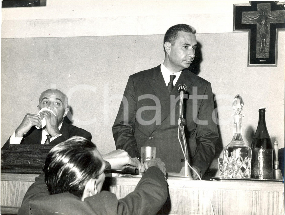 1963 ROMA EUR Consiglio Nazionale DC - Ritratto di Aldo MORO *Foto 24x18 cm