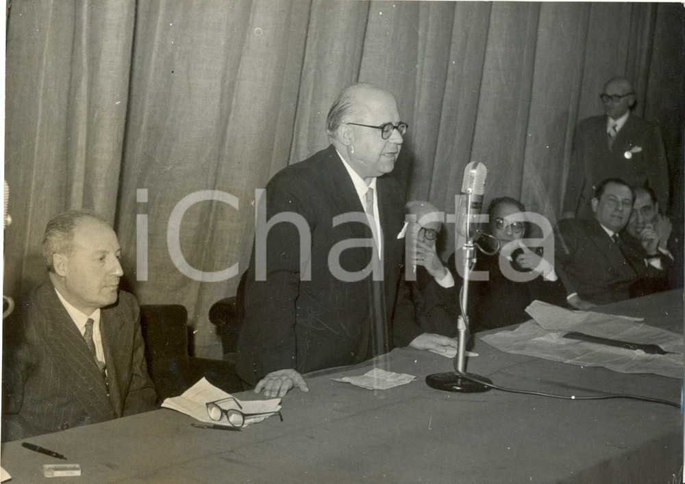 Fotografia d epoca originale 1954 PALERMO Congresso Nazionale della Stampa  Discorso di Franco RESTIVO Foto 1