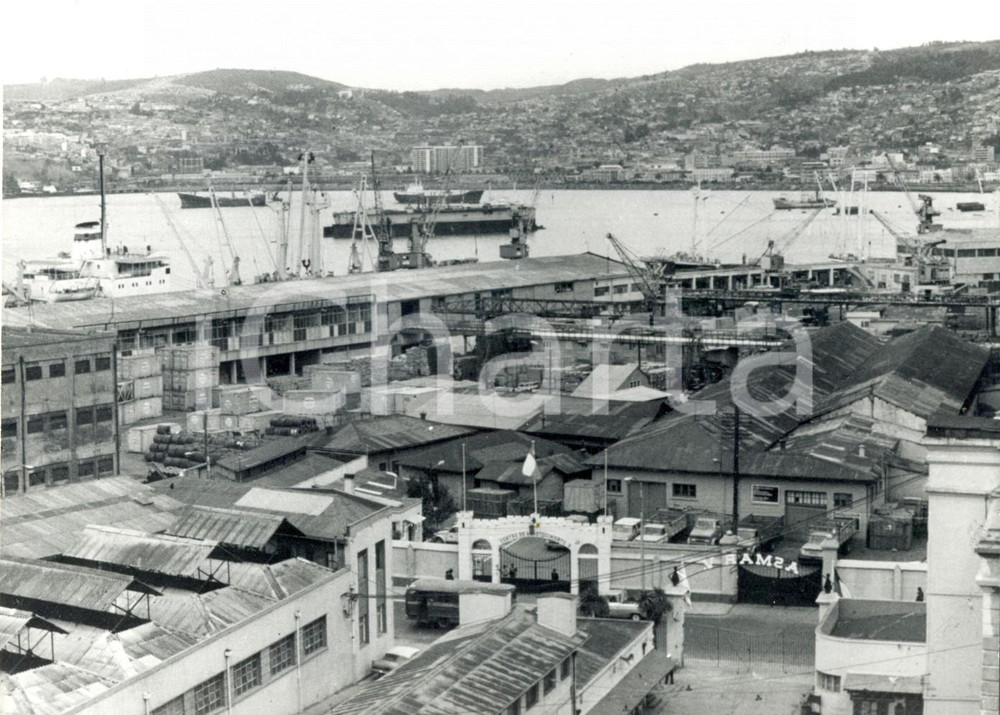 Fotografia d epoca originale 1973 VALPARAISO CILE Veduta del porto e della cittÃ  Foto 18x13 cm 1