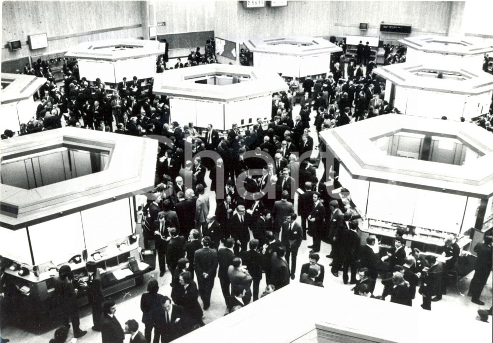 Fotografia d epoca originale 1973 LONDON STOCK EXCHANGE  Inaugurazione nuovo settore contrattazioni Foto 1