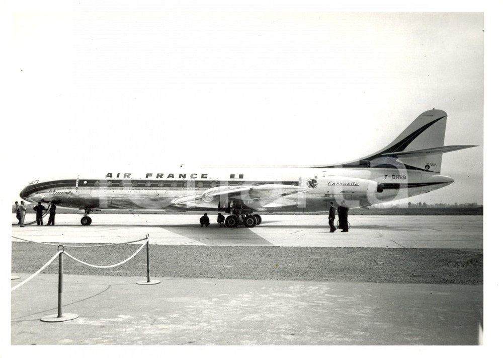Fotografia d epoca originale 1959 TORINO CASELLE Presentazione bimotore Sud Aviation Caravelle Air France 1