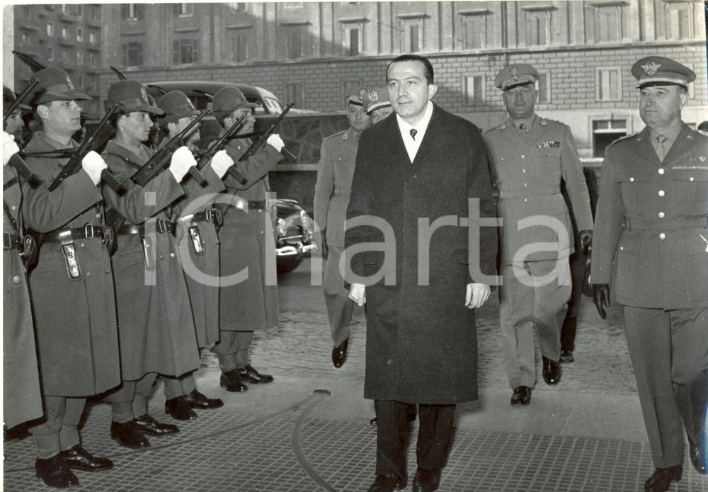 Fotografia d epoca originale 1957 ROMA  Apertura Anno Accademico GUARDIA DI FINANZA  Giulio ANDREOTTI Foto 1