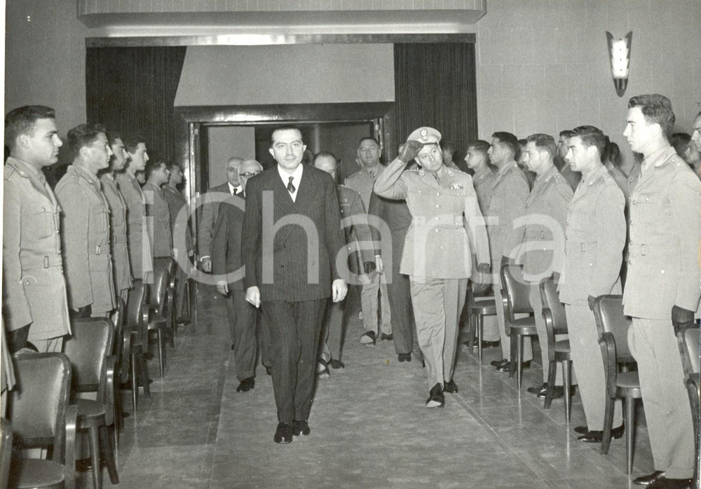 Fotografia d epoca originale 1957 ROMA  Inaugurazione Anno Accademico GUARDIA DI FINANZA  Giulio ANDREOTTI 1