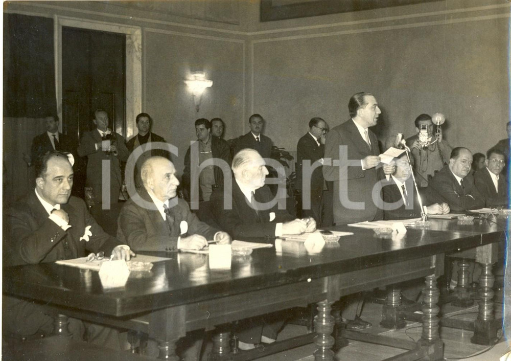 Fotografia d epoca originale 1959 ROMA Comitato OLIMPIADI Giulio ANDREOTTI Umberto TUPINI Giuseppe TOGNI 1