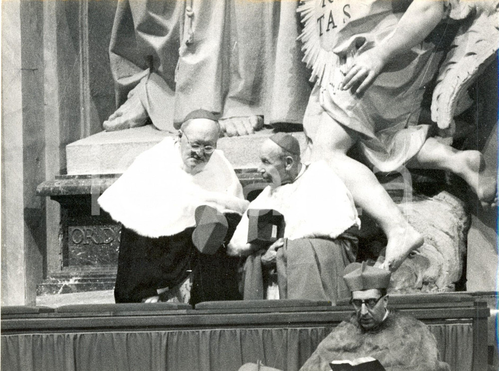 Fotografia d epoca originale 1962 ROMA  Concilio Ecumenico Vaticano II  Card. Augustin BEA Michael BROWNE 1