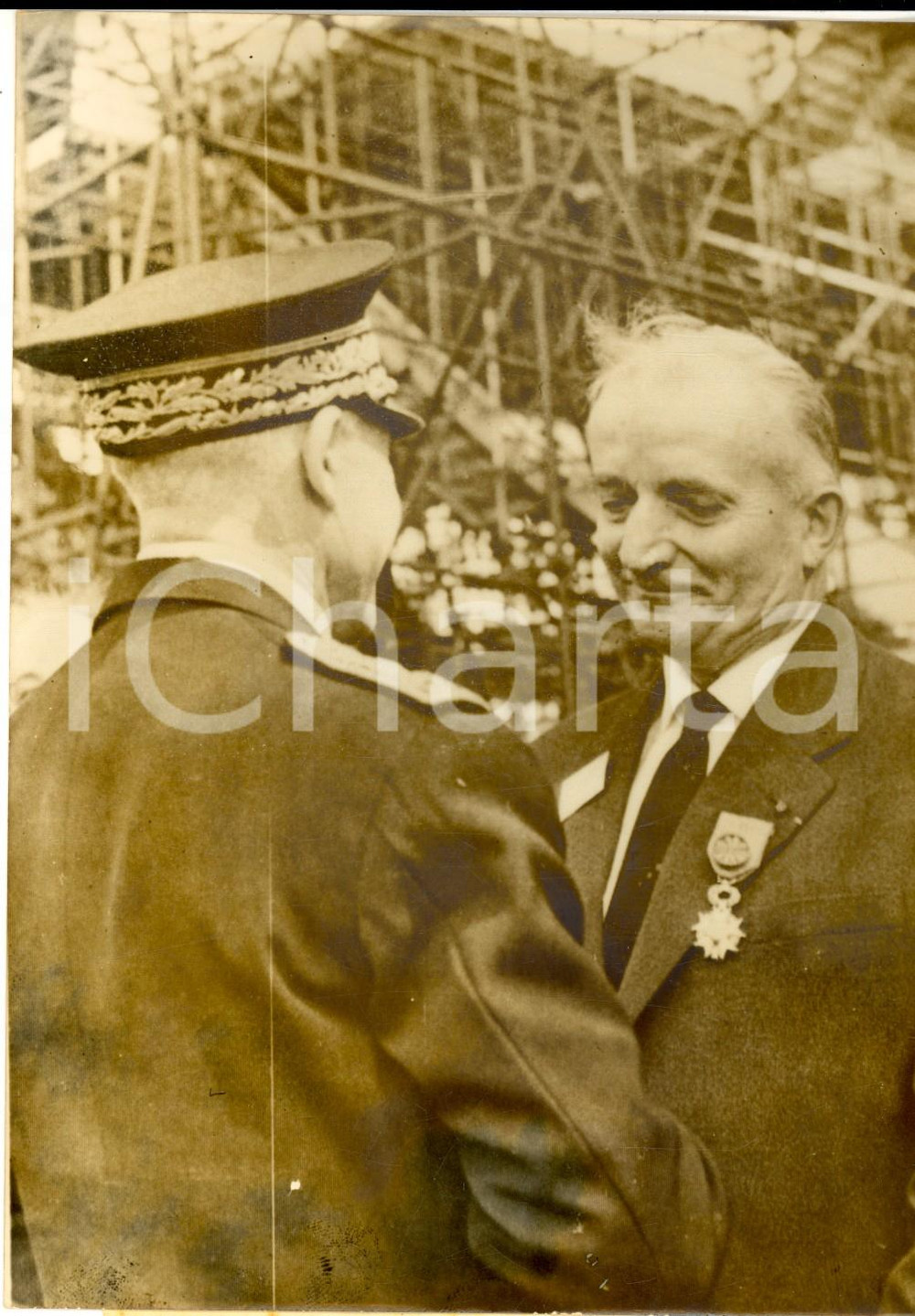 1960 SAINT-NAZAIRE Lancement de "FRANCE" Légin d'Honneur à Alfred LAFONT *Photo