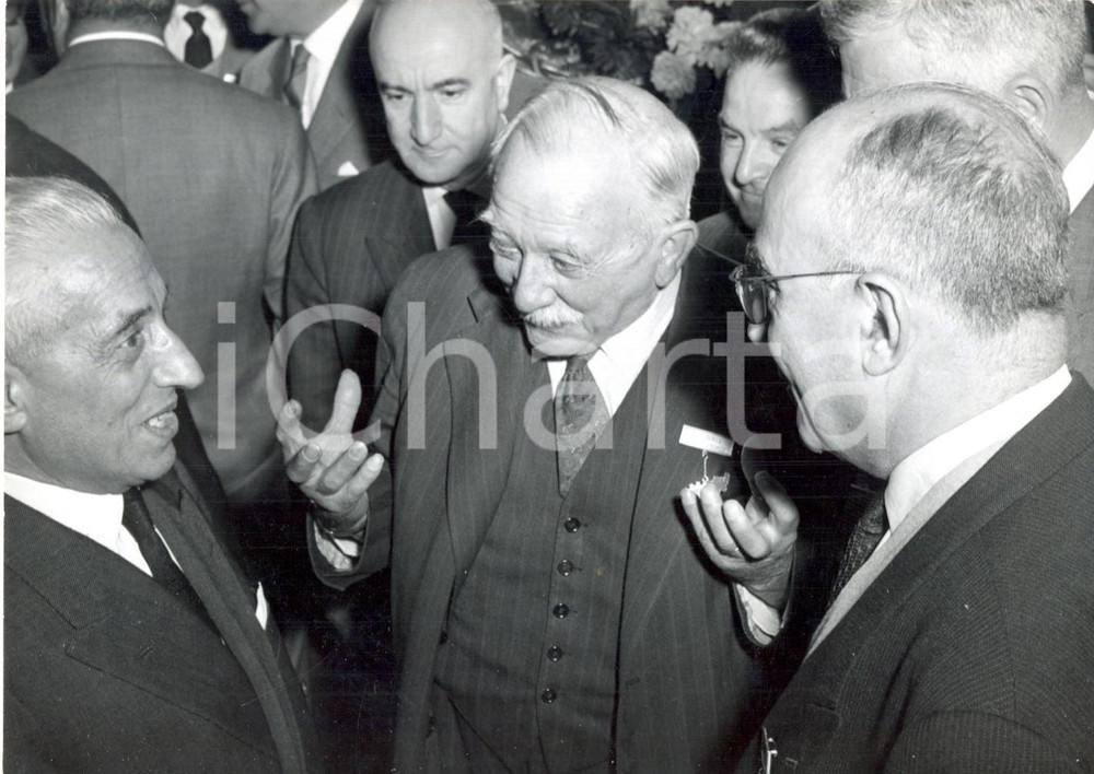 Fotografia d epoca originale 1959 TORINO  FIAT Convegno Grandi Motori  Gaston BONIS Vittorio VALLETTA Foto 1