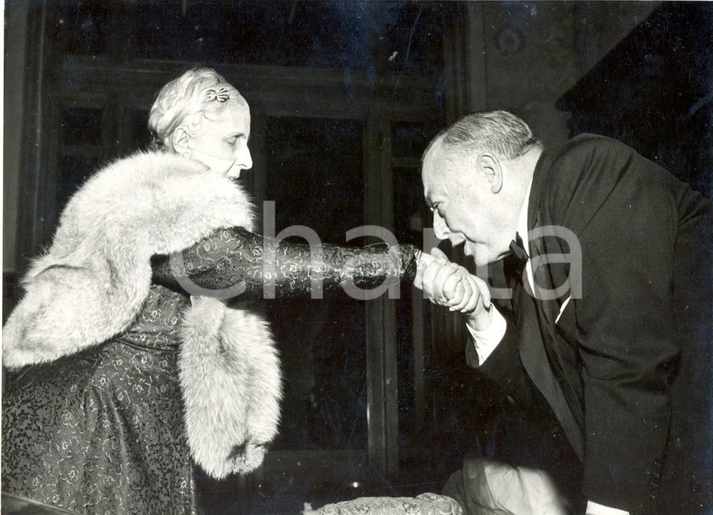 Fotografia d epoca originale 1955 SAINT VINCENT Convegno Drammaturgia  Guglielmo GIANNINI Lucia ANTONELLI 1
