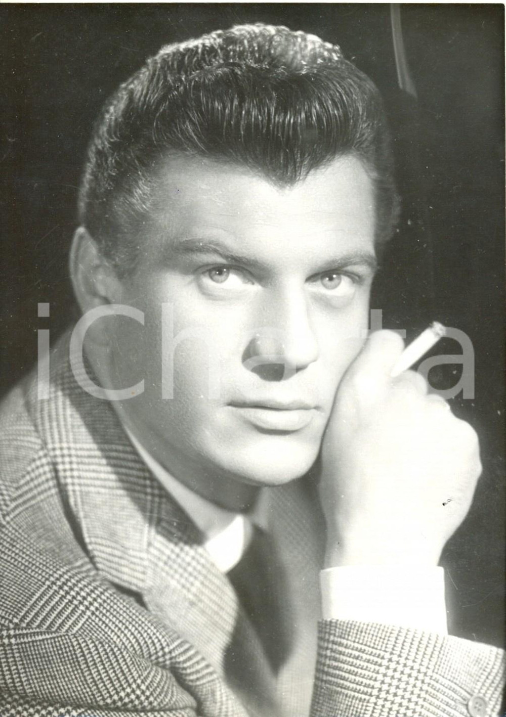 Fotografia d epoca originale 1959 PARIS  Ritratto dell attore francese Henri VIDAL Foto 13x18 cm 1