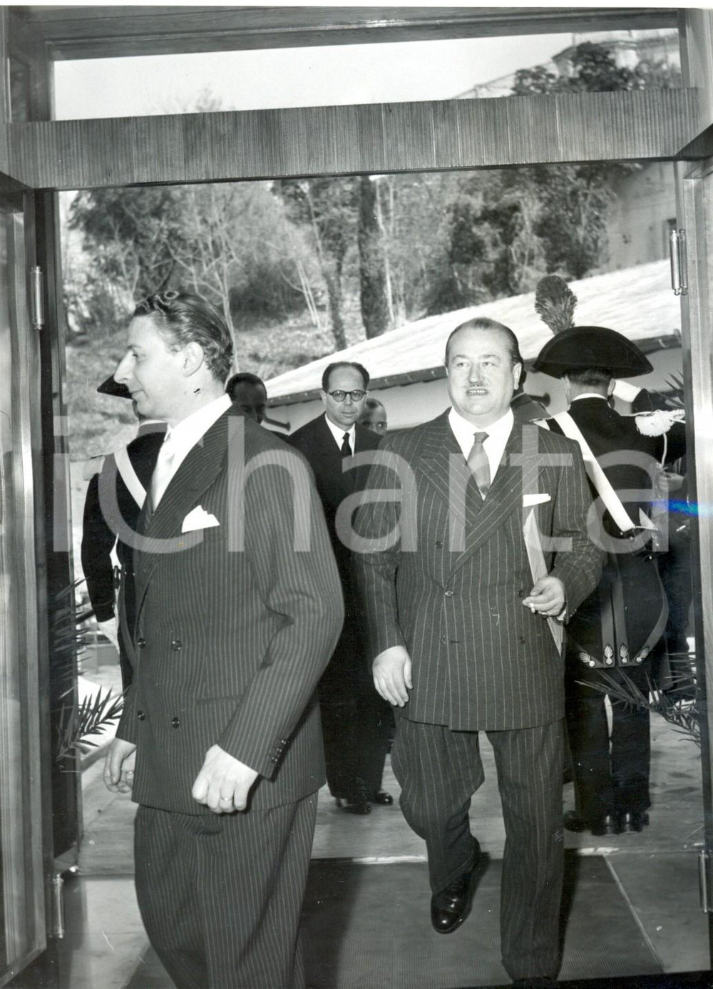 Fotografia d epoca originale 1953 PORTOFINO Trasmettitore RAI GE 1 Cristiano RIDOMI durante visita inaugurale 1