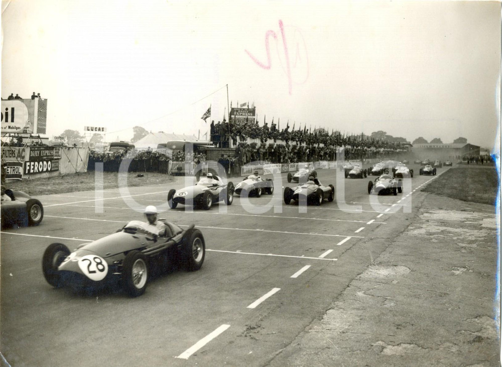 Fotografia d epoca originale 1956 GRAND PRIX SILVERSTONE FORMULA 1  Cars on the starting grid Photo 20x15 1