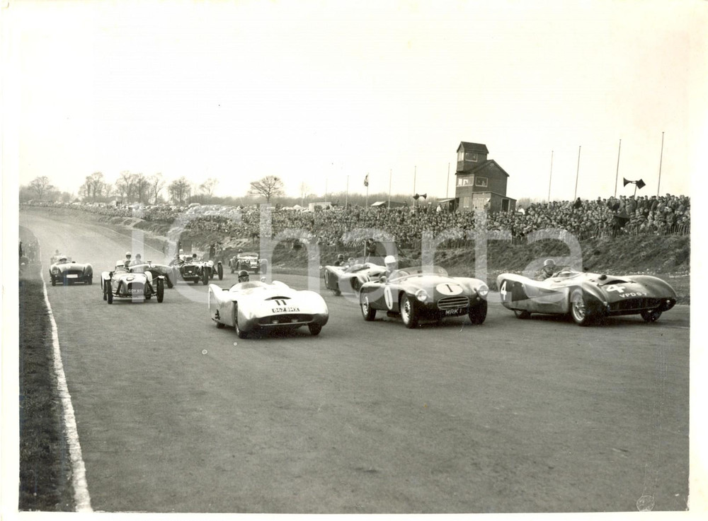 Fotografia d epoca originale 1954 KENT  BRAND S HATCH CIRCUIT  View of the start of 1500 cc Sports Car 1