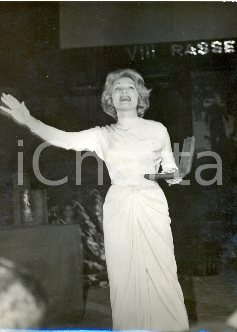 Fotografia d epoca originale 1962 TAORMINA  DAVID DI DONATELLO  Marlene DIETRICH Foto 13x18 cm 1