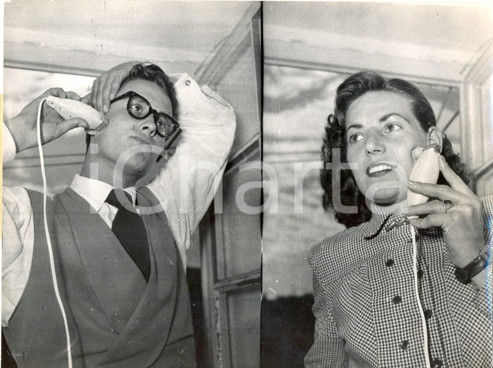 Fotografia d epoca originale 1953 SWISS  Safety beauty razor for him and for her FOTO COSTUME 20x15 cm 1