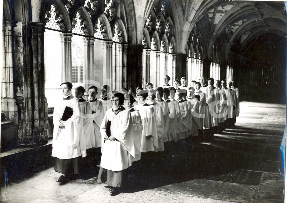 Fotografia d epoca originale 1958 LONDON  Westminister Abbey choir in row Photo 20x15 cm 1