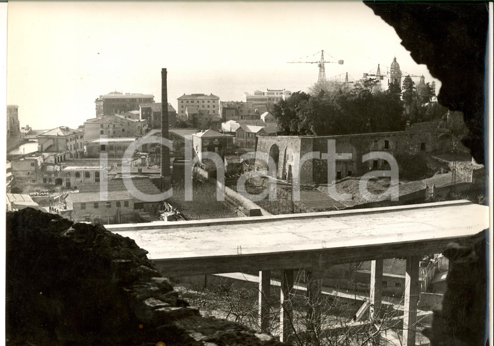 Fotografia d epoca originale 1960 ca GENOVA VOLTRI Lavori per l autostrada A10 GENOVASAVONA Foto 30x22 cm 1
