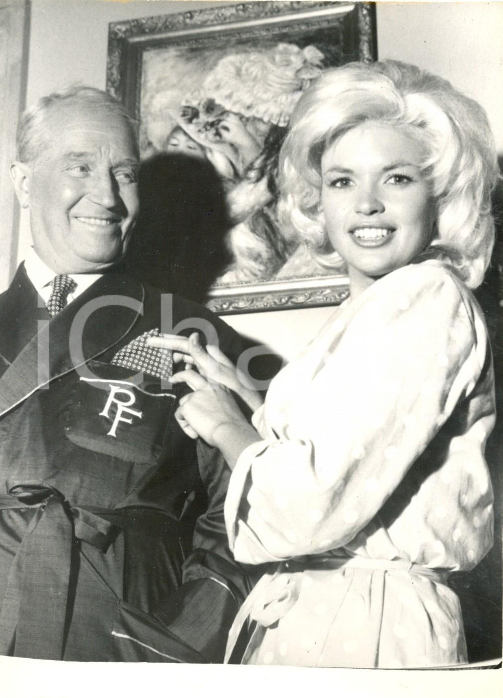 Fotografia d epoca originale 1962 ROMA  Panic Button  Jayne MANSFIELD  Maurice CHEVALIER Foto 13x18 cm 1