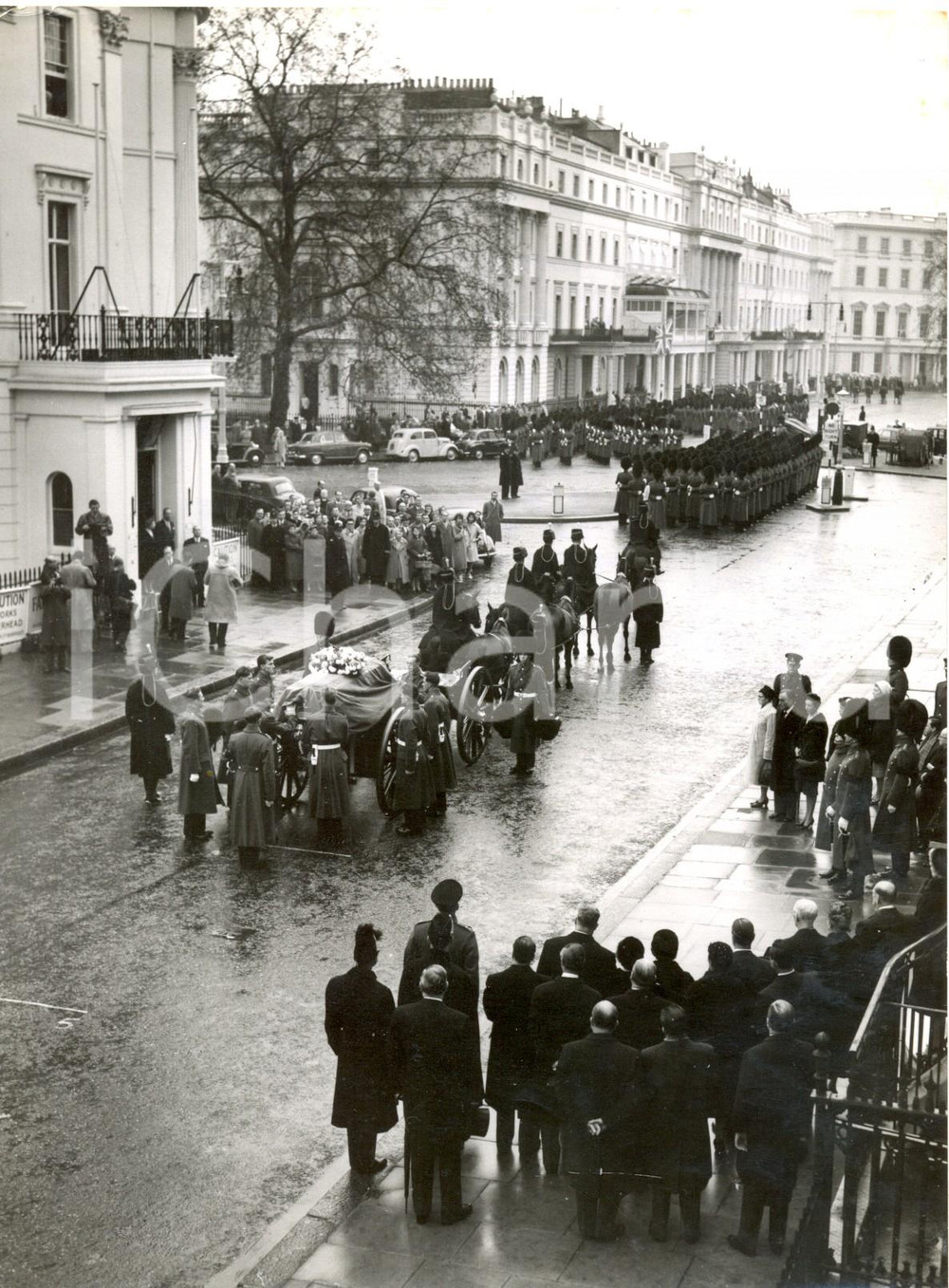 Fotografia d epoca originale 1959 LONDON CHELSEA Alfonso Lopez PUMAREJO s military funeral procession Photo 1