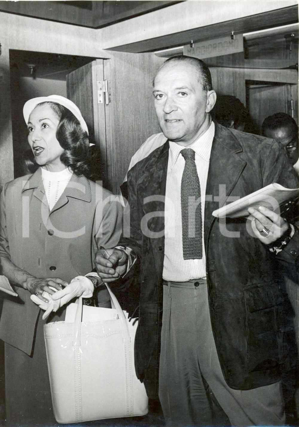 Fotografia d epoca originale 1955 GENOVA  Congresso Rio de Janeiro  Card. Benedetto MASELLA su m/n Augustus 1