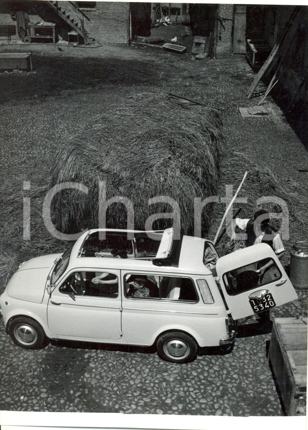 Fotografia d epoca originale 1960 TORINO  La nuova FIAT 500 BELVEDERE cabrio Foto 13x18 cm 1