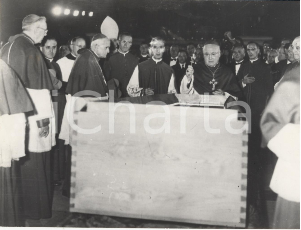 Fotografia d epoca originale 1958 VATICANO  SAN PIETRO Tumulazione del pontefice PIO XII Foto 18x13 1