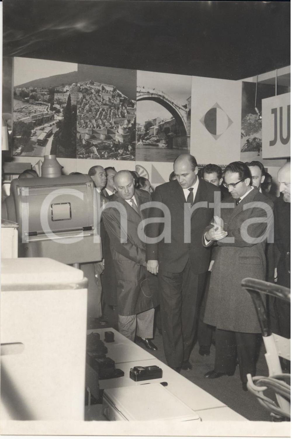 Fotografia d epoca originale 1960 MILANO Ministro Emilio COLOMBO inaugura la Fiera Campionaria Foto 13x18 cm 1