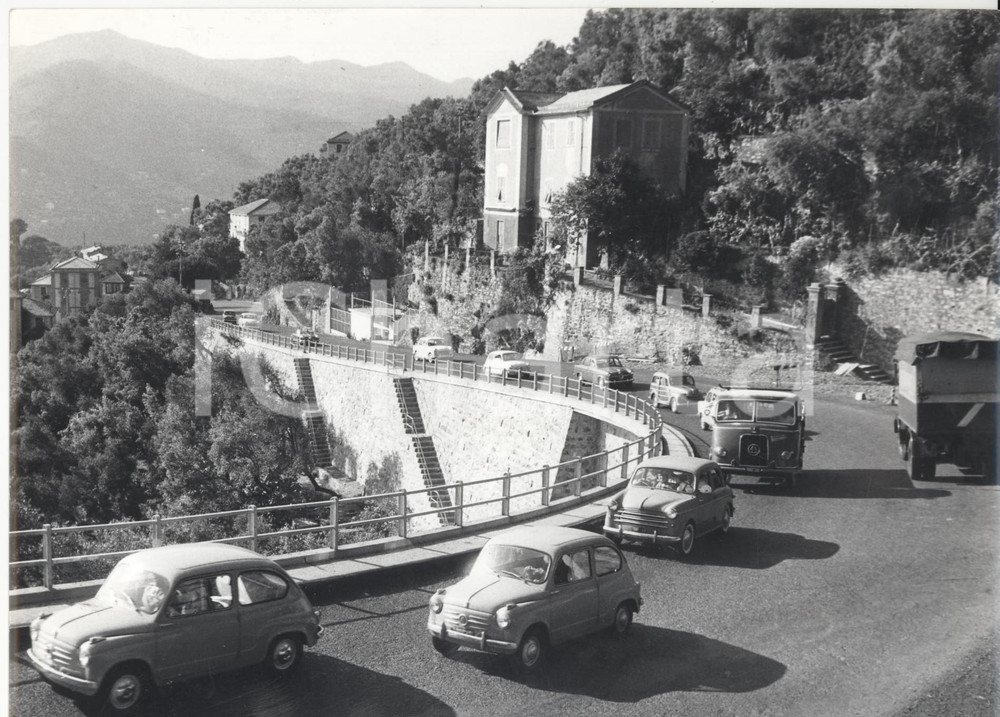 Fotografia d epoca originale 1960 ca RUTA /CAMOGLI Traffico lungo la via Aurelia Foto ARTISTICA 24x18 cm 1