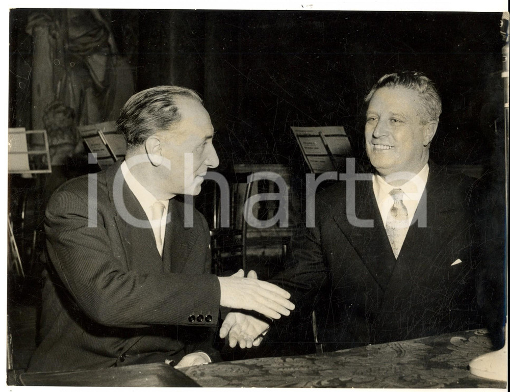 Fotografia d epoca originale 1955 ca GENOVA Sindaco Vittorio PERTUSIO a una cerimonia Foto 24x18 cm 1