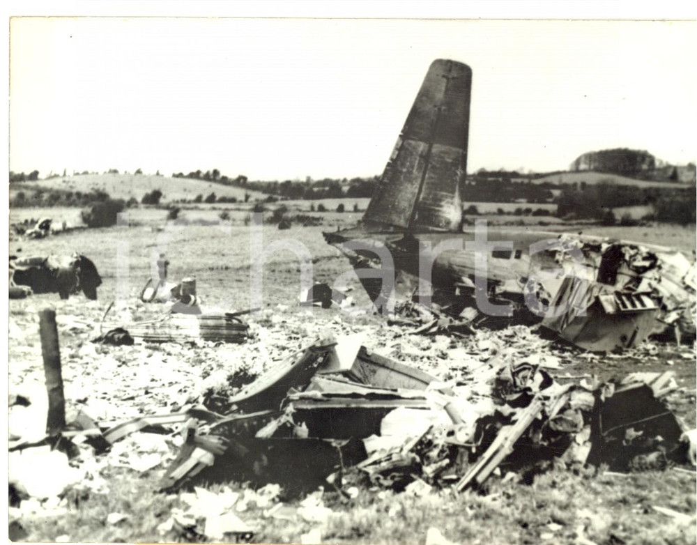 Fotografia d epoca originale 1960 SHANNON IRLANDA I rottami del Douglas DC7C dopo l incidente Foto 18x13 1