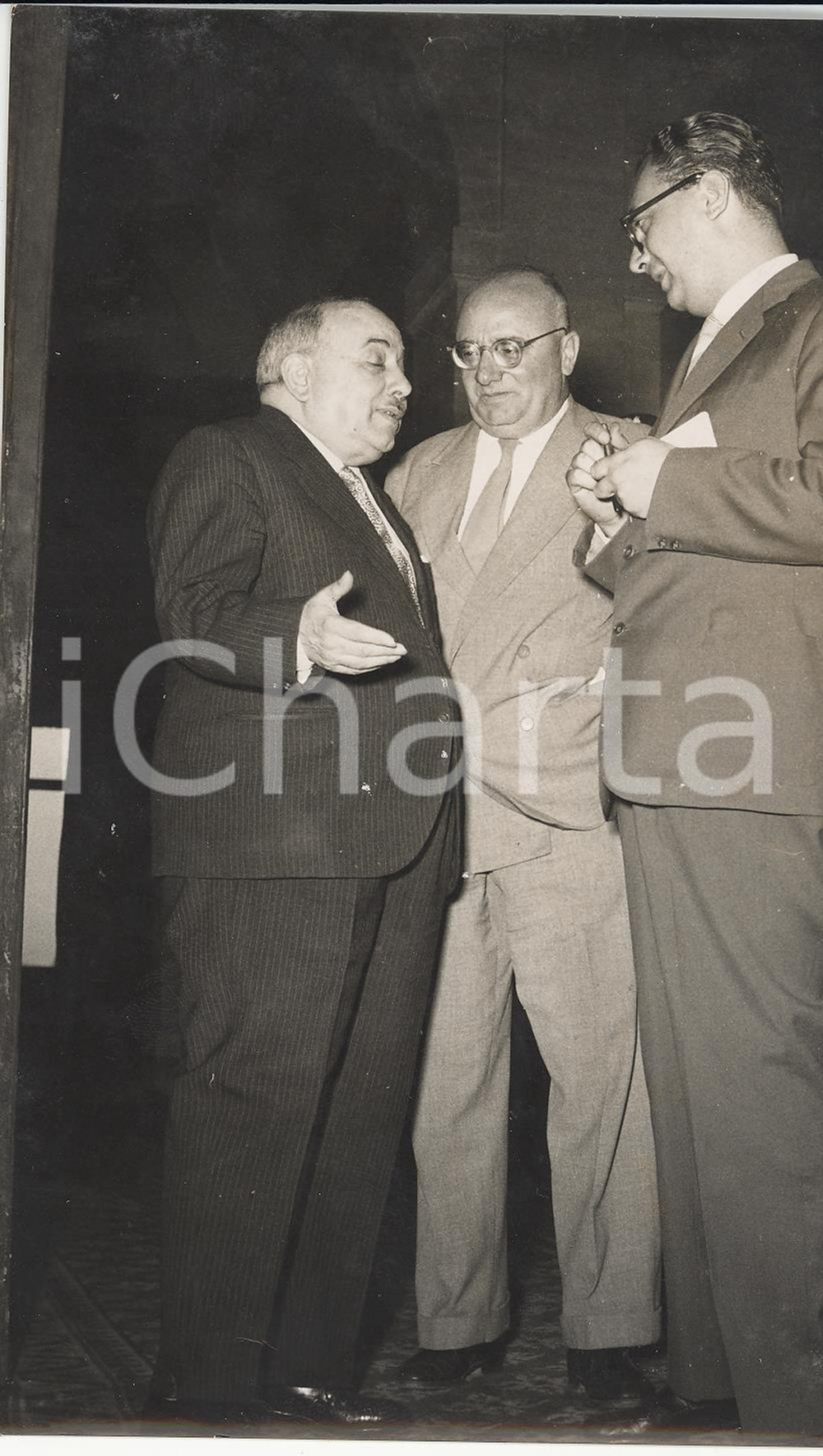 Fotografia d epoca originale 1955 ROMA Quirinale  CRISI GOVERNO DELLA DC  Enrico MOLE  Foto 13x18 1