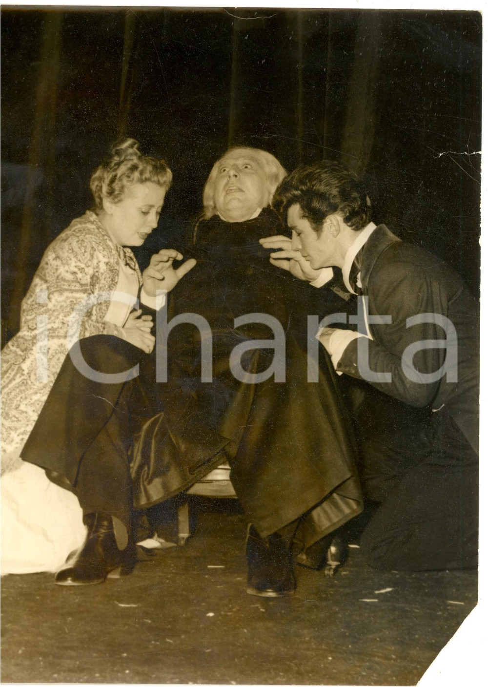 Fotografia d epoca originale 1957 PARIS LES MISERABLES Jacques EYSER Claude WINTER Robert ETCHEVERRY Photo 1