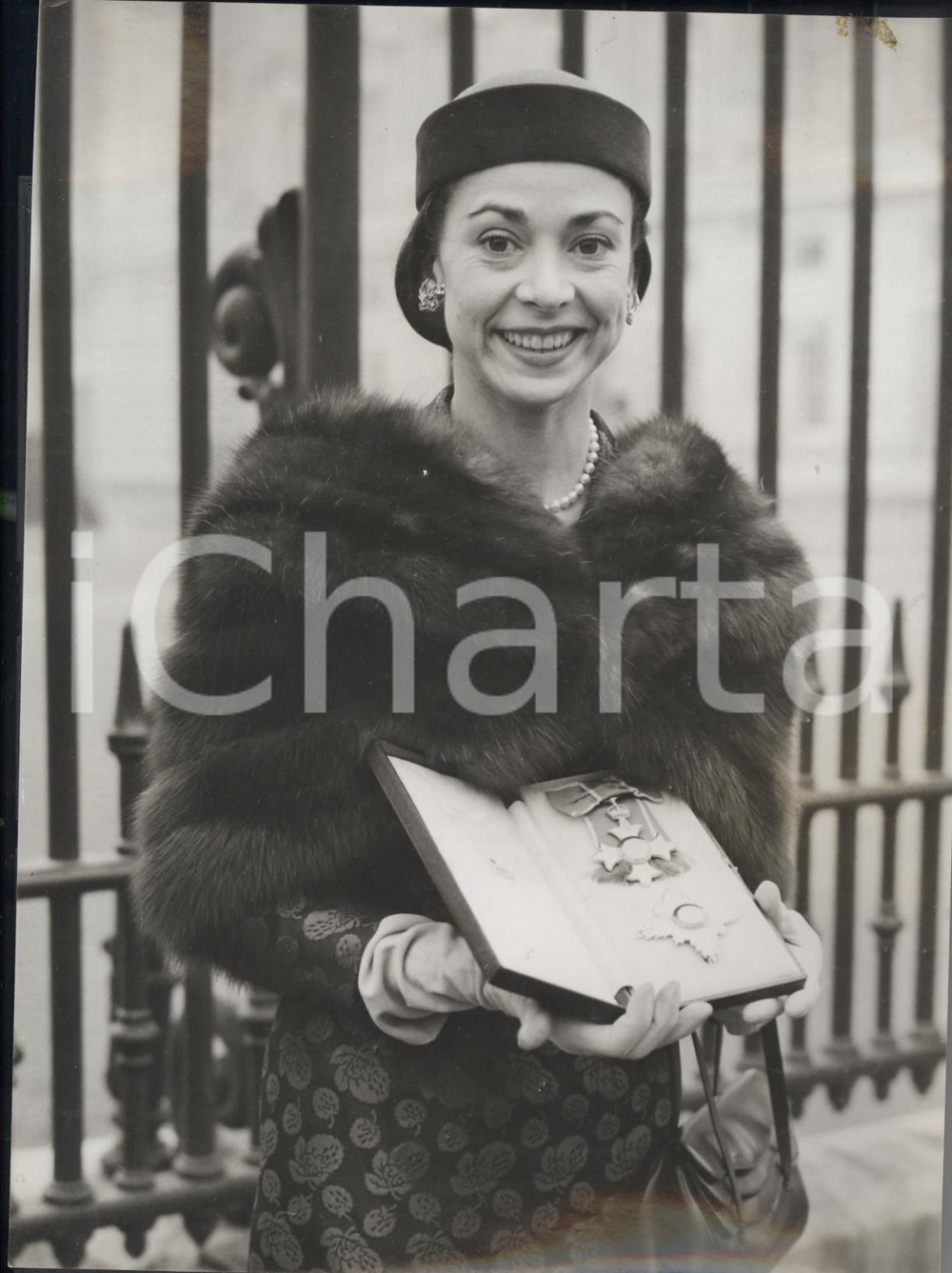 1956 LONDON Margot FONTEYN with the insignia Dame of the Order of British Empire