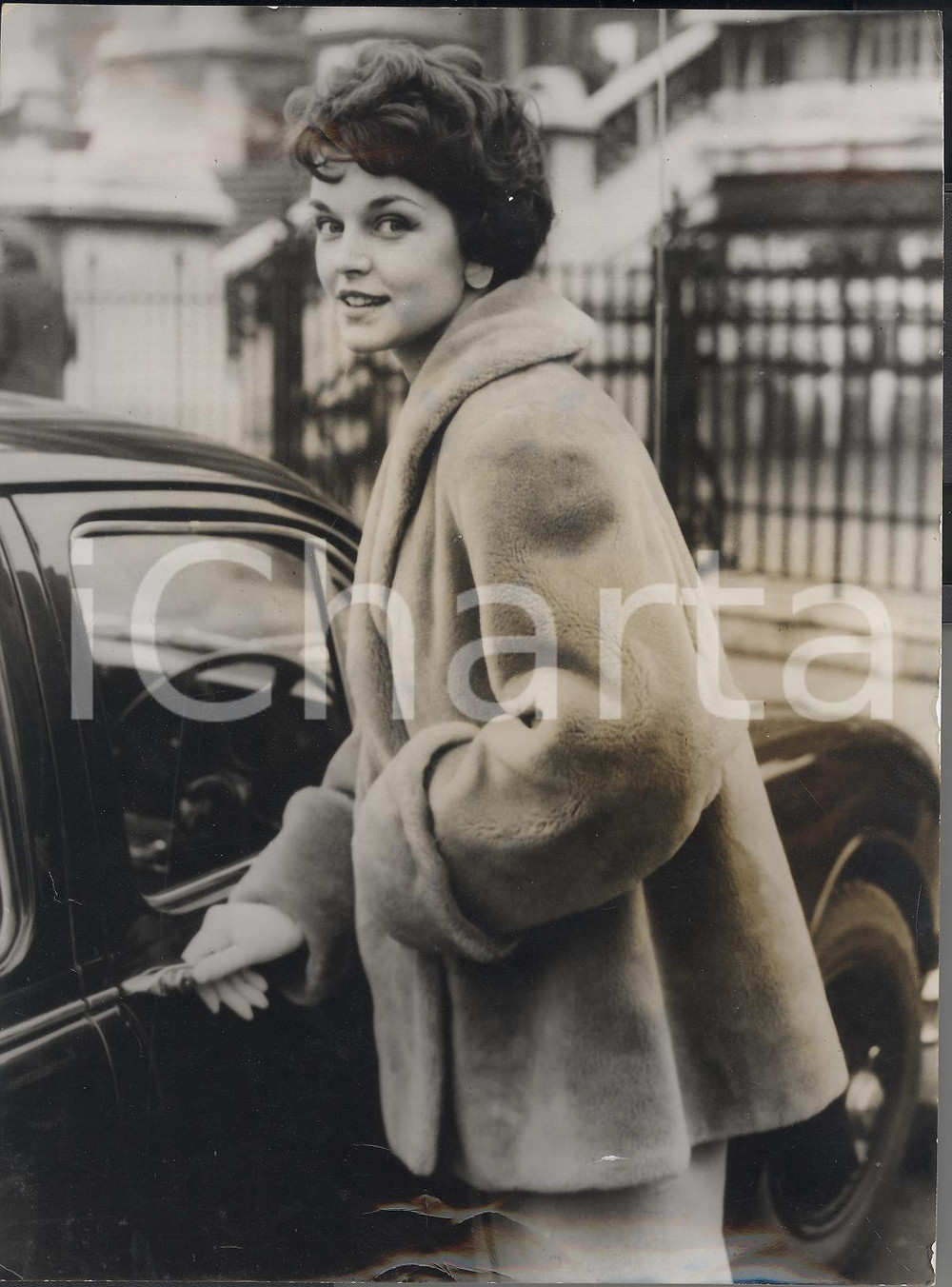 Fotografia d epoca originale 1959 LONDON Model wearing an allday jacket in nylon furleen Photo Fashion 1