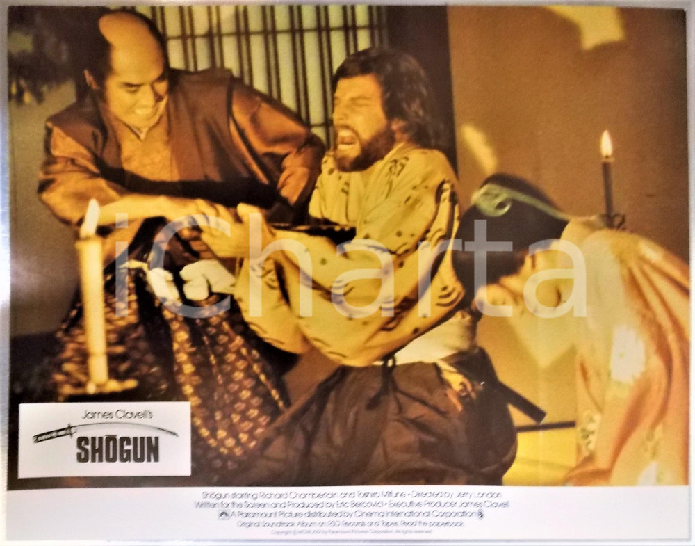 Fotografia d epoca originale 1980 SHOGUN Samurai kills Richard CHAMBERLAIN Original movie photo 35x28 cm 1