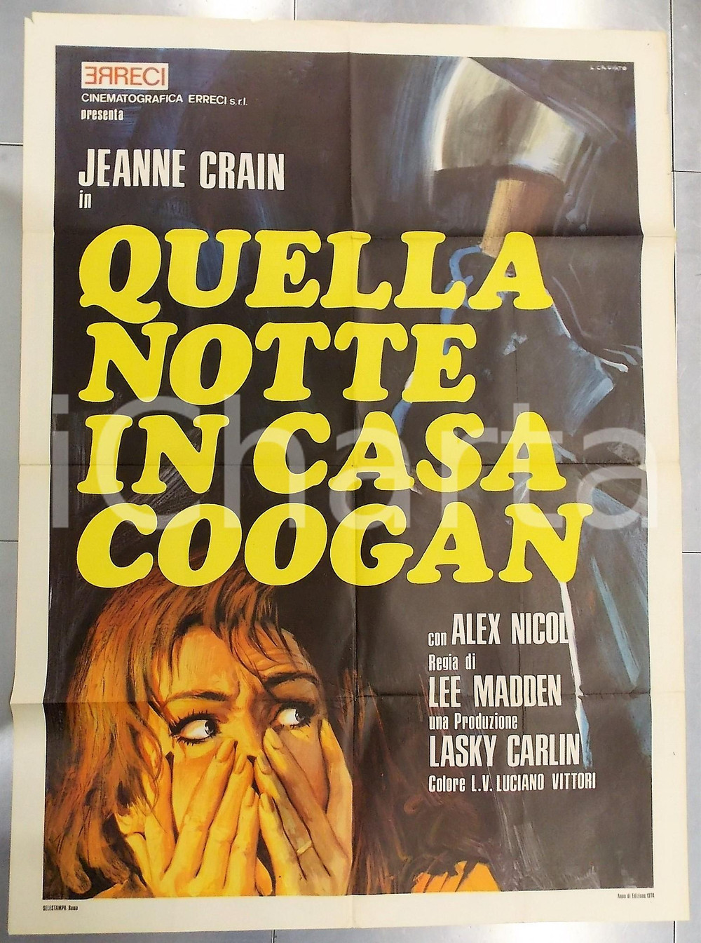 Oggetto da collezione cartaceo 1971 QUELLA NOTTE IN CASA COOGAN The Night God Screamed Manifesto 100x140 cm 1
