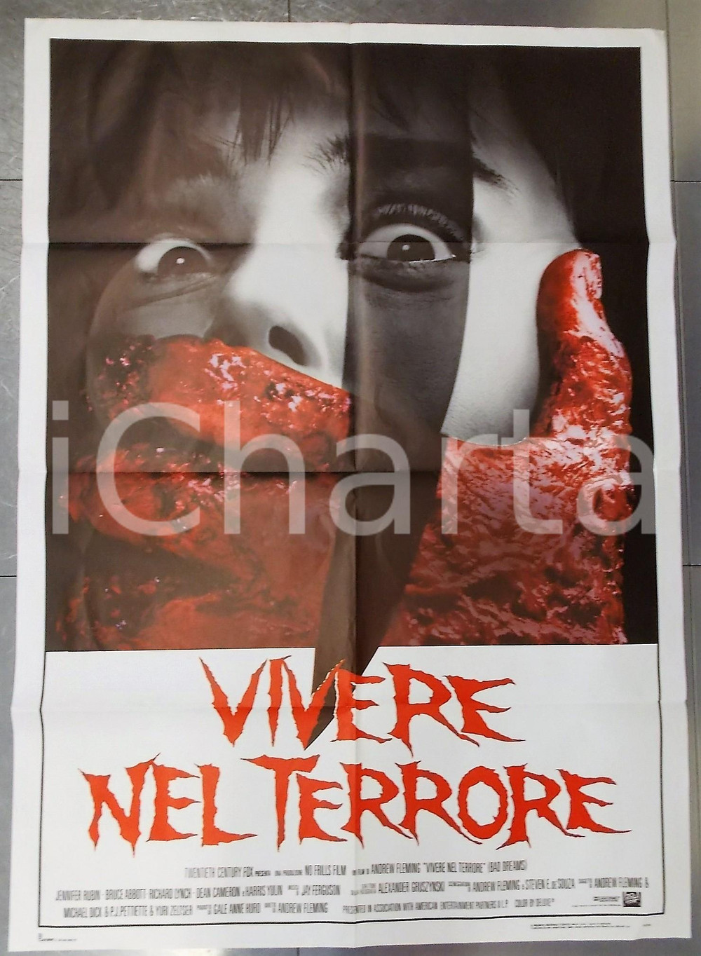 Materiale cinematografico d’epoca 1988 VIVERE NEL TERRORE Bad dreams  Jennifer RUBIN Manifesto HORROR 100x140 1
