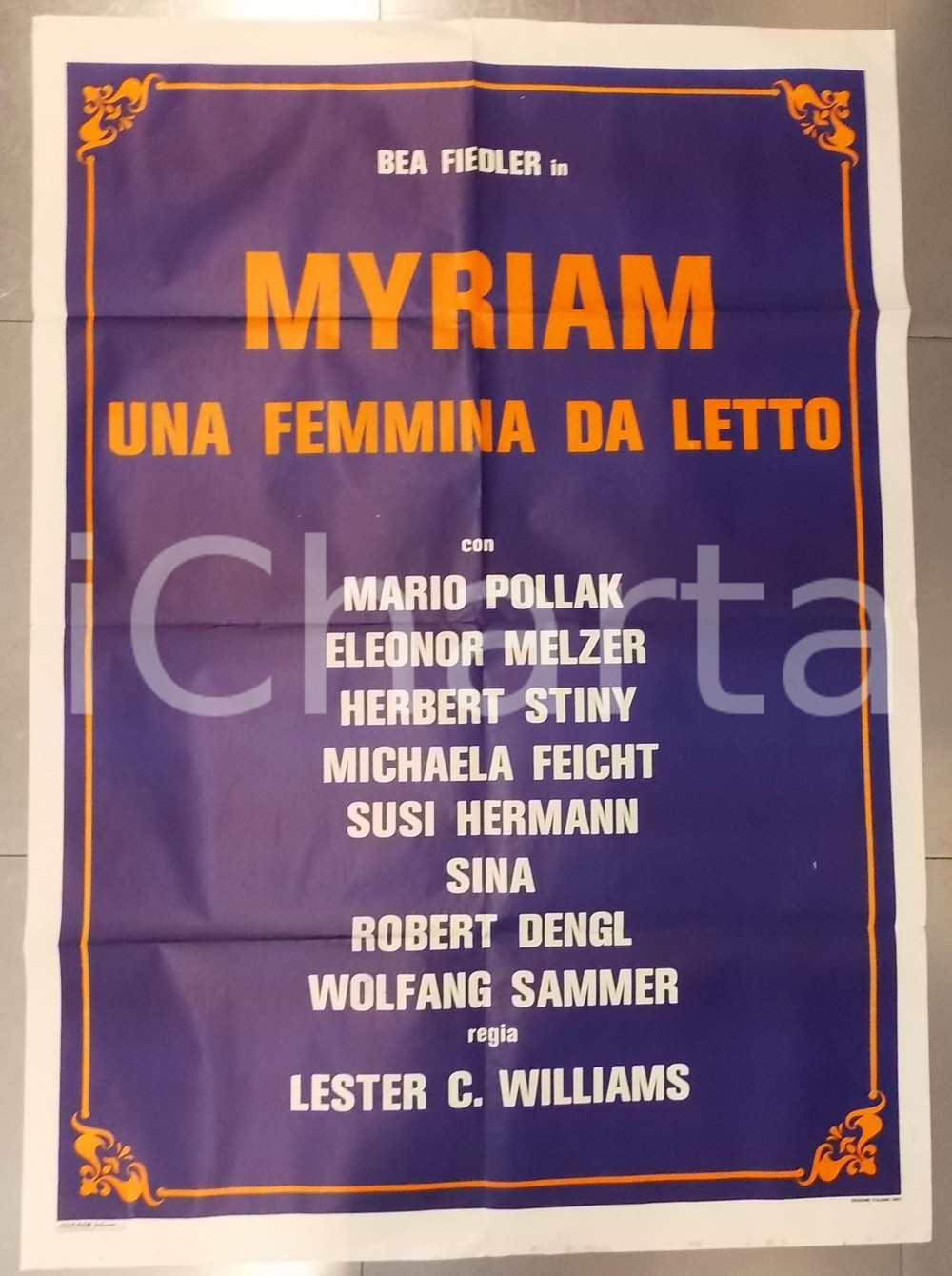Materiale cinematografico d’epoca 1982 MYRIAM Una femmina da letto  Bea FIEDLER Mario POLLACK Manifesto 100x140 1