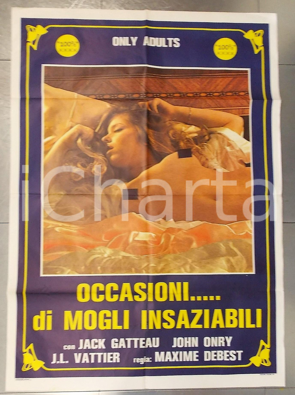 Materiale cinematografico d’epoca 1980 ca OCCASIONI DI MOGLI INSAZIABILI Film EROTICO Porno Manifesto 100x140 1
