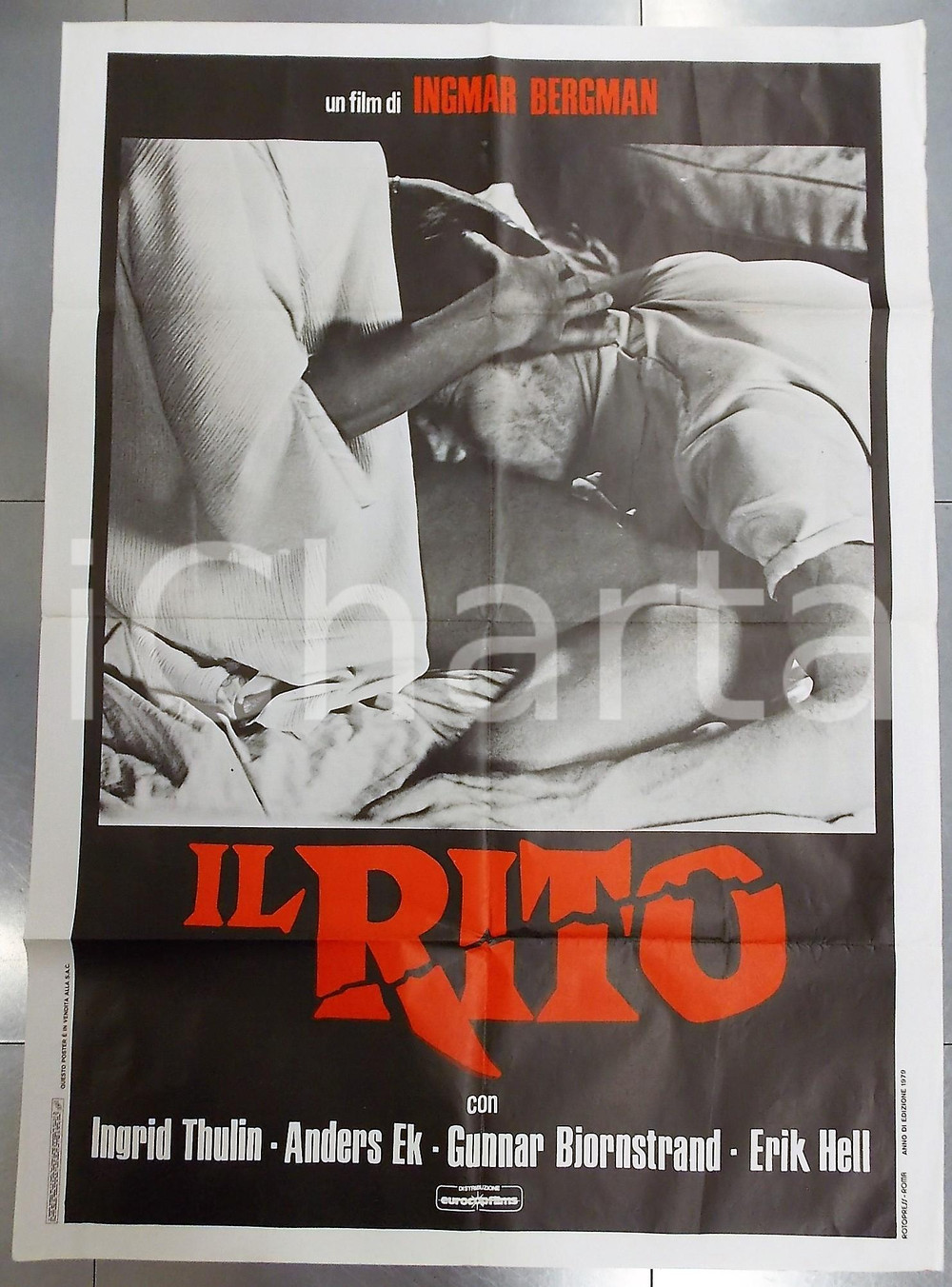 Materiale cinematografico d’epoca 1979 IL RITO Riten  Ingmar BERGMAN Ingrid THULIN Anders EK Manifesto 100x140 1