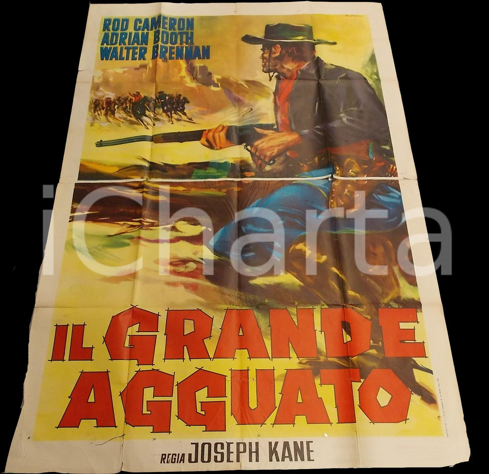 Materiale cinematografico d’epoca 1949 IL GRANDE AGGUATO Brimstone  Rod CAMERON Manifesto DANNEGGIATO 140x200 cm 1