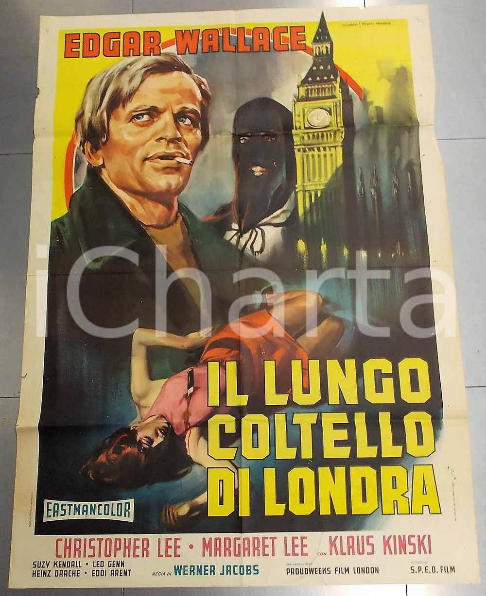 Materiale cinematografico d’epoca 1966 IL LUNGO COLTELLO DI LONDRA Psycho circus  Klaus KINKSI Manifesto 100x140 1