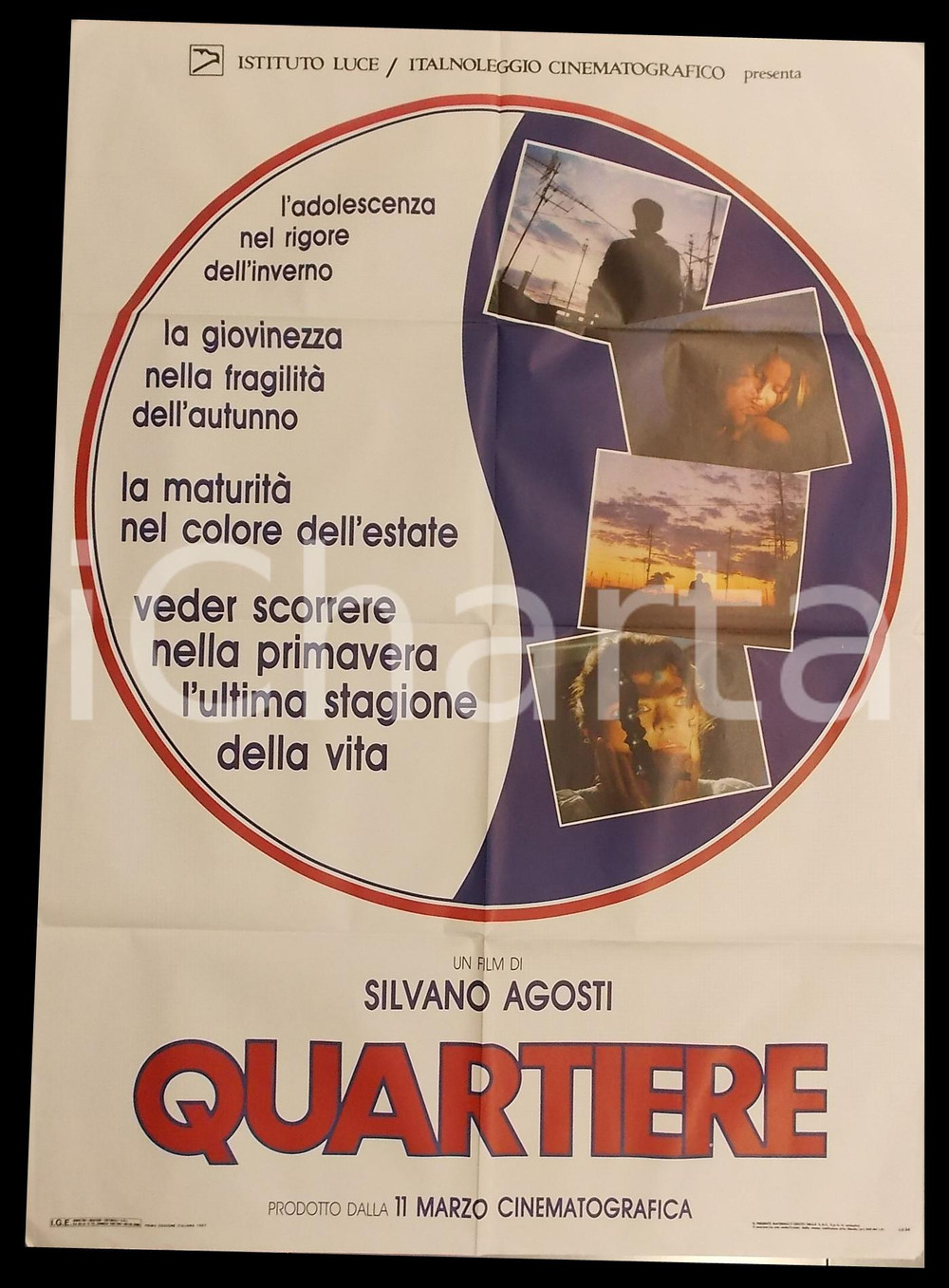 Materiale cinematografico d’epoca 1987 QUARTIERE Silvano AGOSTI Victoria ZINNY Dario GHIRARDI Manifesto 100x140 1