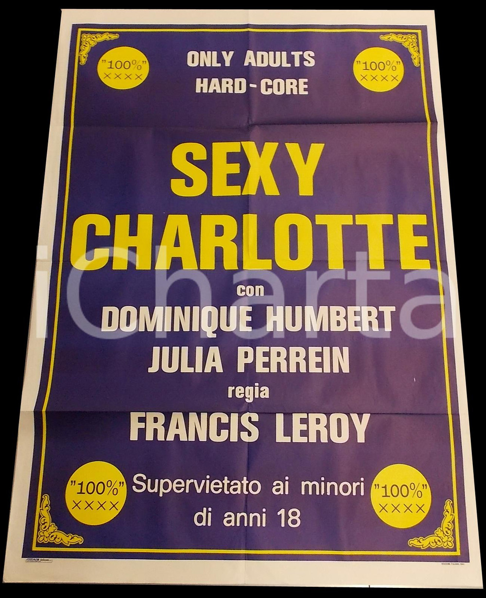 Materiale cinematografico d’epoca 1983 SEXY CHARLOTTE Dominique HUMBERT Julia PERREIN Manifesto PORNO 100x140 1