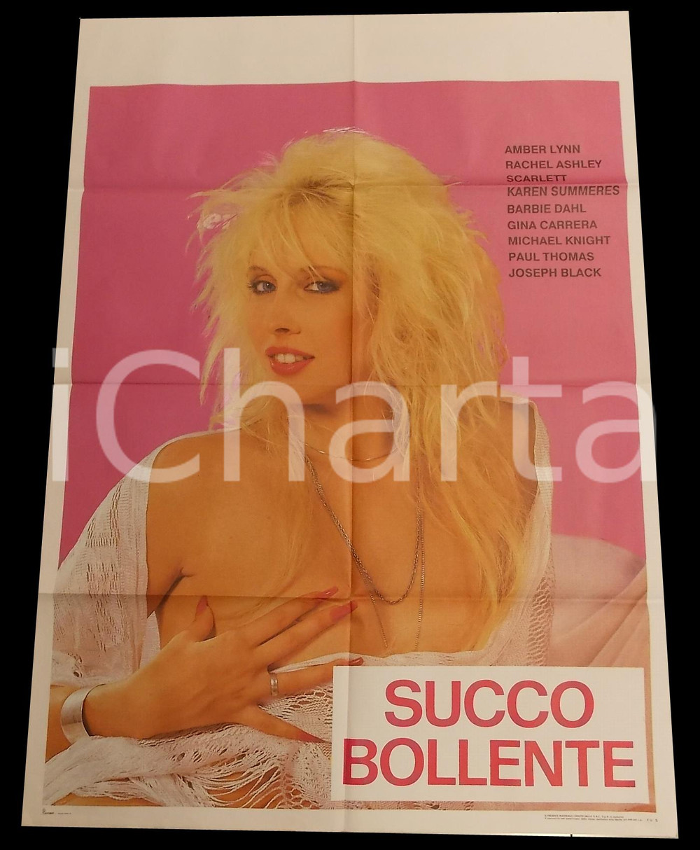 Materiale cinematografico d’epoca 1980 ca SUCCO BOLLENTE Amber LYNN Rachel ASHLEY Manifesto PORNO 100x140 1