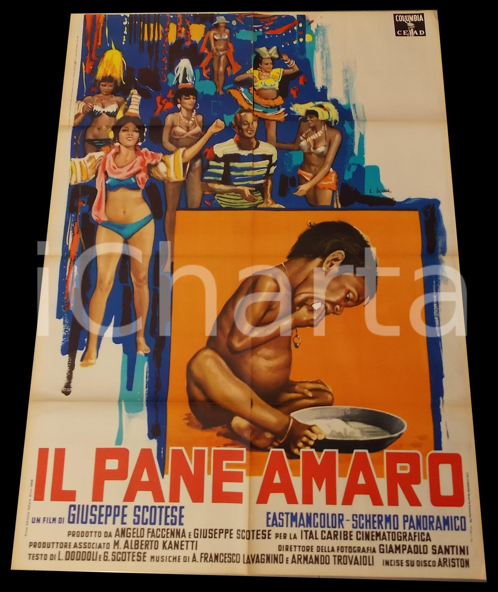 Materiale cinematografico d’epoca 1968 IL PANE AMARO Documentario di Giuseppe Maria SCOTESE Manifesto 100x140 1