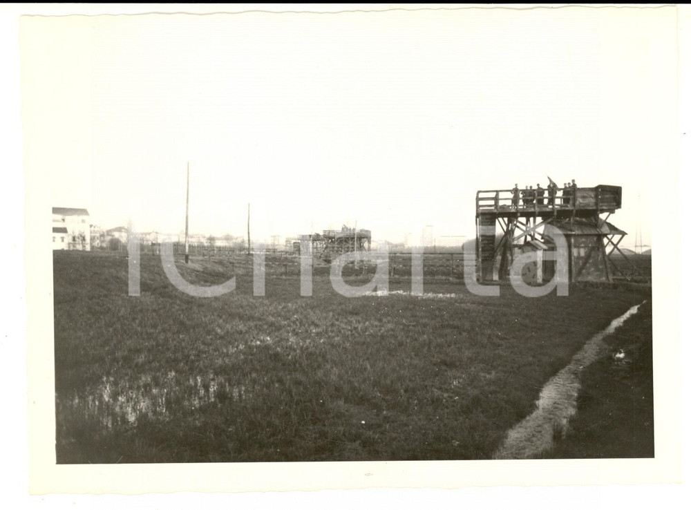 Fotografia d epoca originale 1944 RSI PAVIA TICINELLO Postazione contraerea  Soldati in osservazione FOTO 1 1