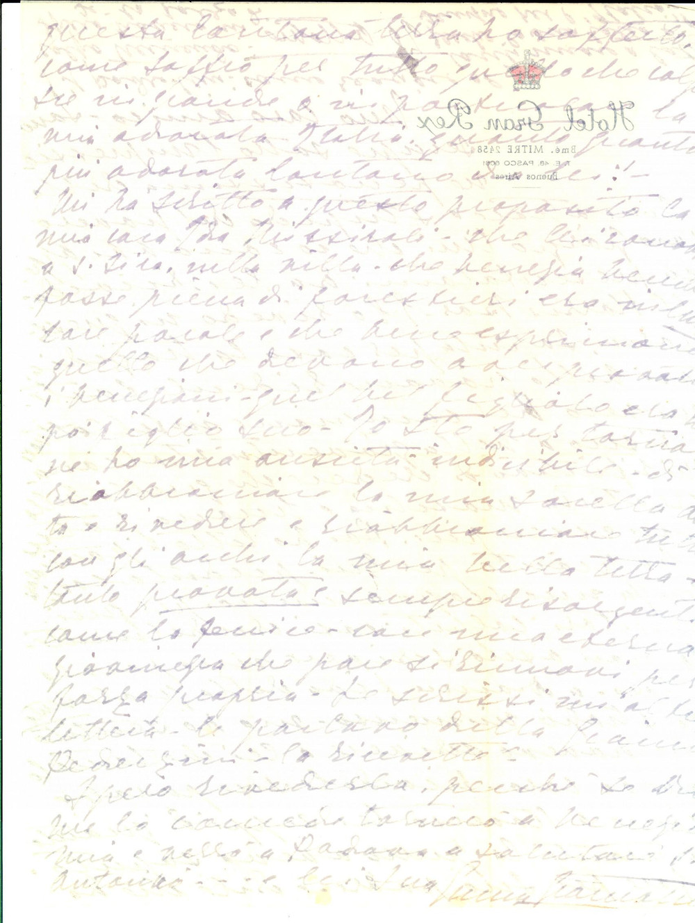 Autografo originale 1949 BUENOS AIRES Emma GRAMATICA sconvolta per morte Giorgio CINI Autografo 1