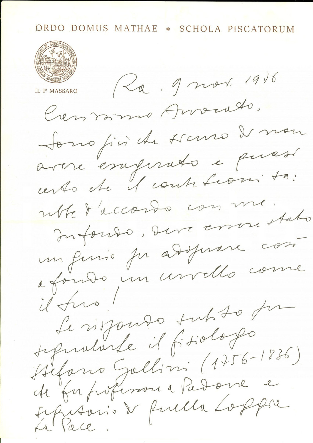 Autografo originale 1976 RAVENNA Giordano GAMBERINI sul ruolo di Stefano GALLINI a Padova Autografo 1