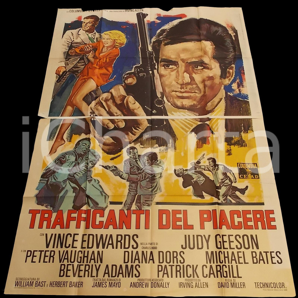 Materiale cinematografico d’epoca 1968 TRAFFICANTI DEL PIACERE Hammerhead  Vince EDWARDS Manifesto 140x200 cm 1